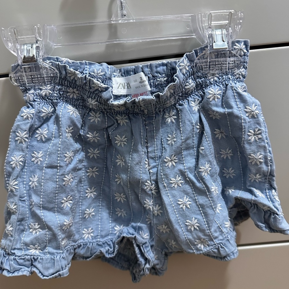 Zara Light Blue Floral Women's Shorts